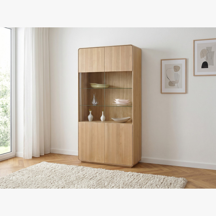 Dvojdverová dubová vitrína, dub biely