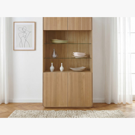 Dvojdverová dubová vitrína, dub biely