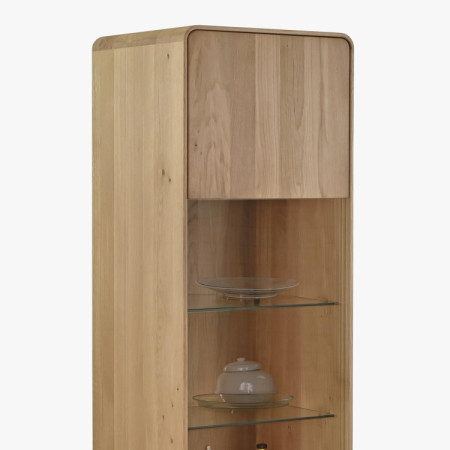 Drevená obývacia stena - masív dub v farbe dub biely