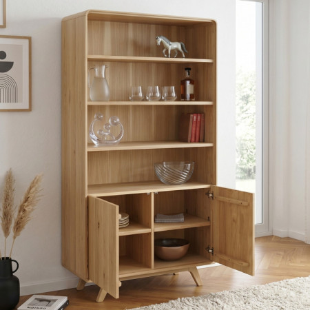 Obývacia stena - masív dub v farbe dub biely