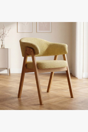 Dubová stolička s podrúčkami, žltá 2