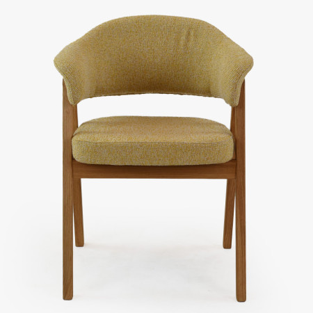 Dubová stolička s podrúčkami, žltá