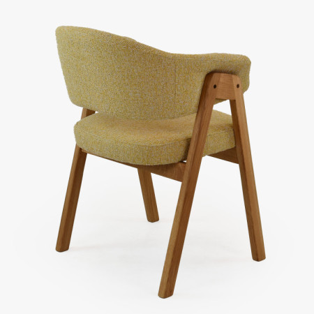 Dubová stolička s podrúčkami, žltá