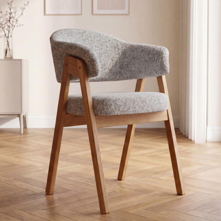 Moderné stoličky s podrúčkami, sivá