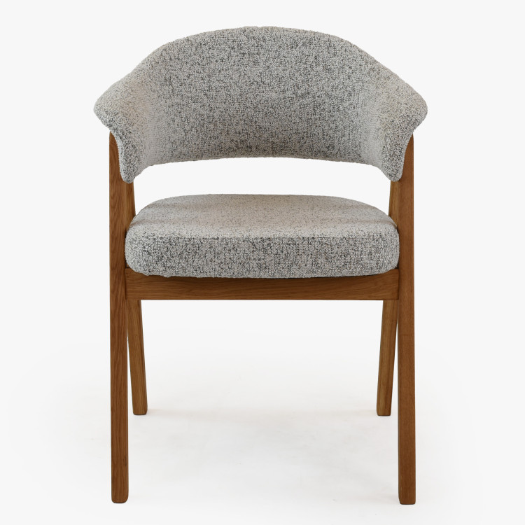 Moderné stoličky s podrúčkami, sivá