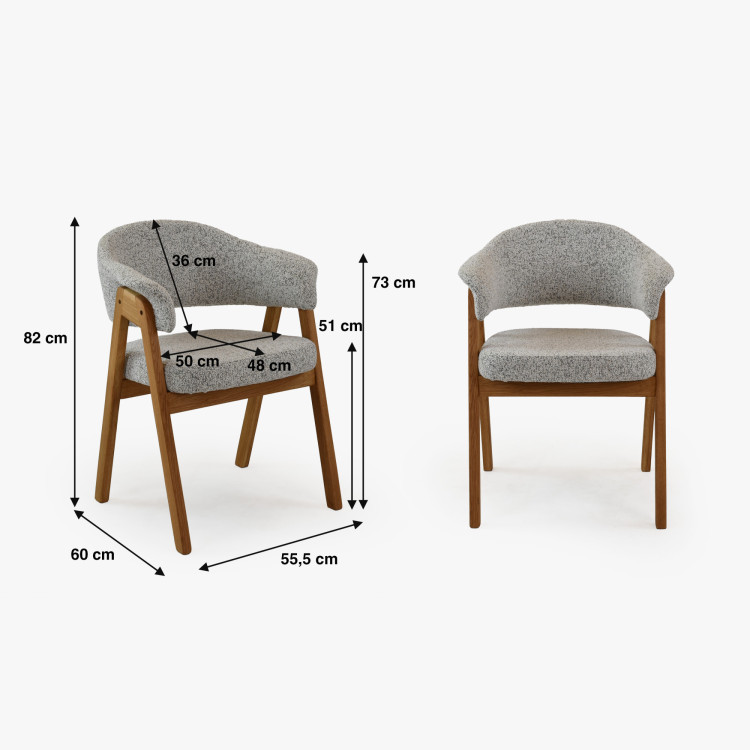 Moderné stoličky s podrúčkami, sivá