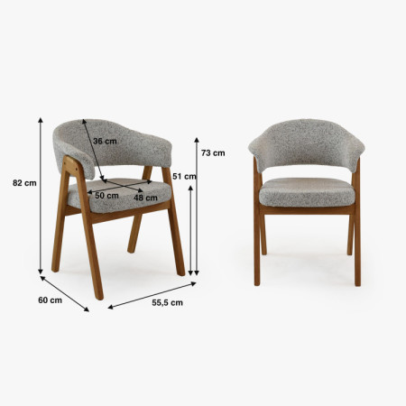 Moderné stoličky s podrúčkami, sivá