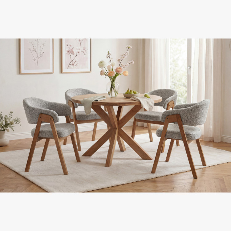 Moderné stoličky s podrúčkami, sivá