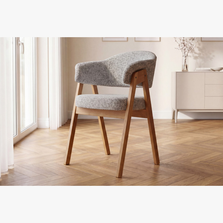 Moderné stoličky s podrúčkami, sivá