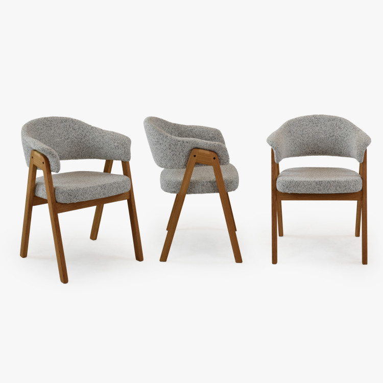 Moderné stoličky s podrúčkami, sivá