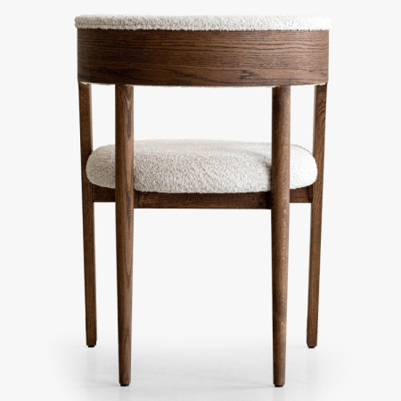 Luxusné dubové kreslo v orechovej farbe, krémová látka