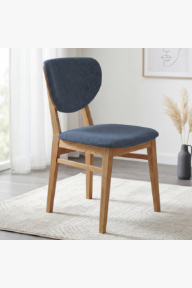 Dubová jedálenská stolička s čalúneným sedákom - látka antracit easy clean