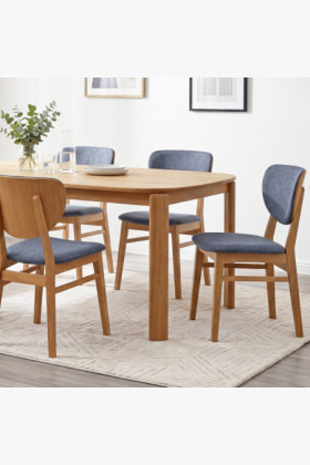 Dubová jedálenská stolička s čalúneným sedákom - látka antracit easy clean 2