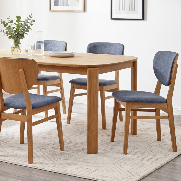 Dubová jedálenská stolička s čalúneným sedákom - látka antracit easy clean