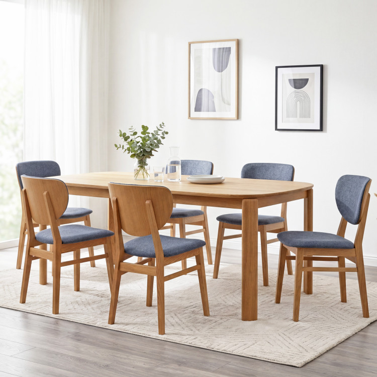 Dubová jedálenská stolička s čalúneným sedákom - látka antracit easy clean