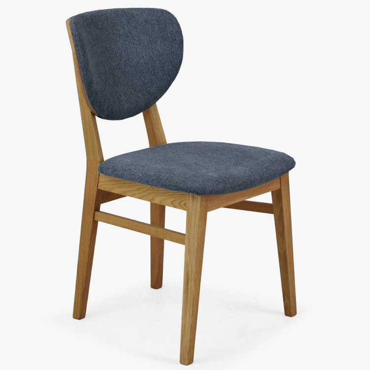 Dubová jedálenská stolička s čalúneným sedákom - látka antracit easy clean