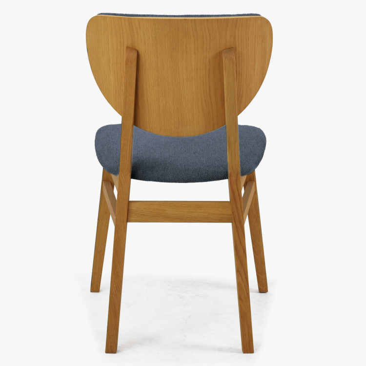 Dubová jedálenská stolička s čalúneným sedákom - látka antracit easy clean