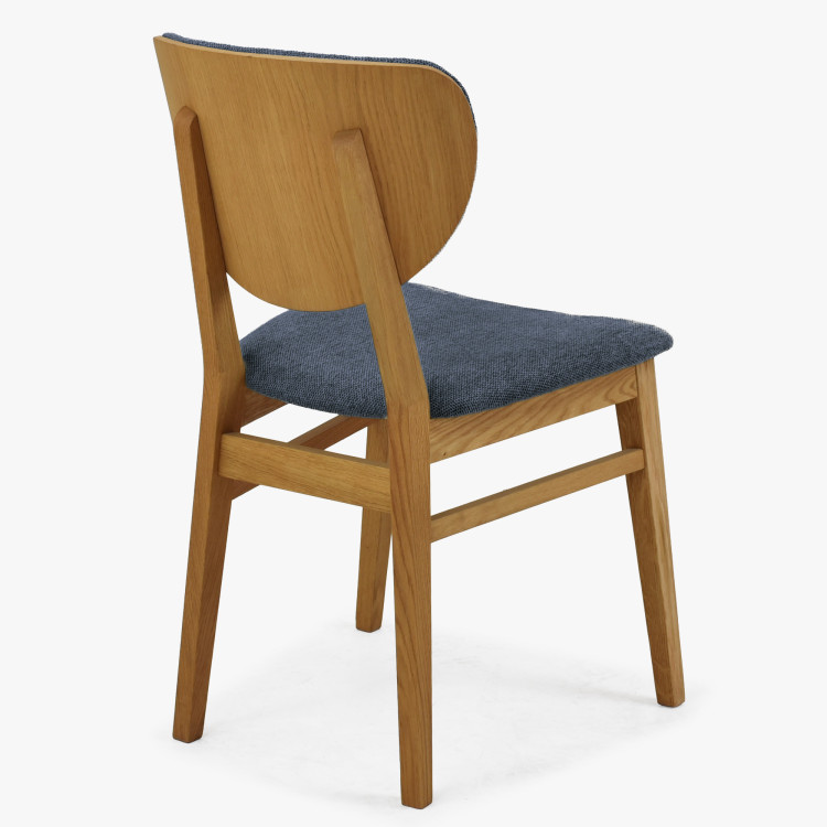 Dubová jedálenská stolička s čalúneným sedákom - látka antracit easy clean