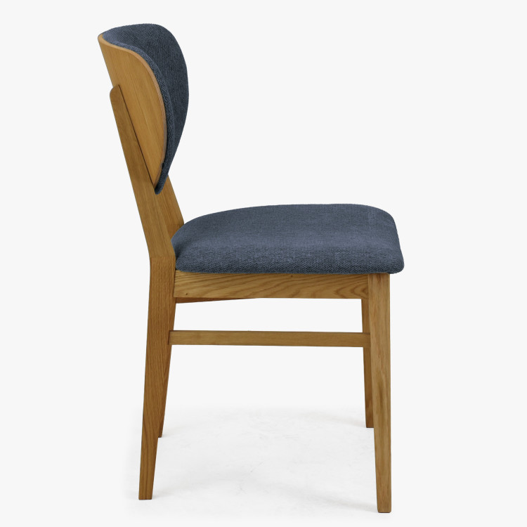Dubová jedálenská stolička s čalúneným sedákom - látka antracit easy clean