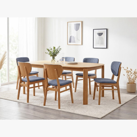 Dubová jedálenská stolička s čalúneným sedákom - látka antracit easy clean