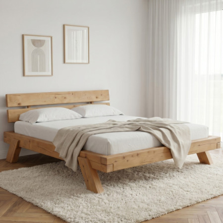 Masívna smreková posteľ 180 × 200 cm - Lienka