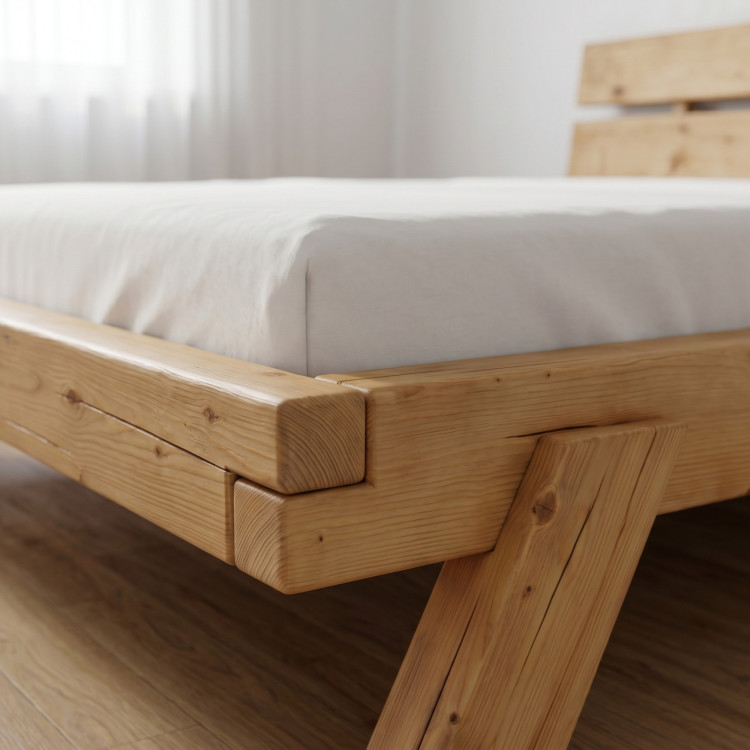 Masívna smreková posteľ 180 × 200 cm - Lienka