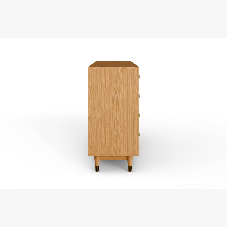 Dubová komoda 167,5 cm so zásuvkami a dvierkami – olejovosk, tichý dojazd