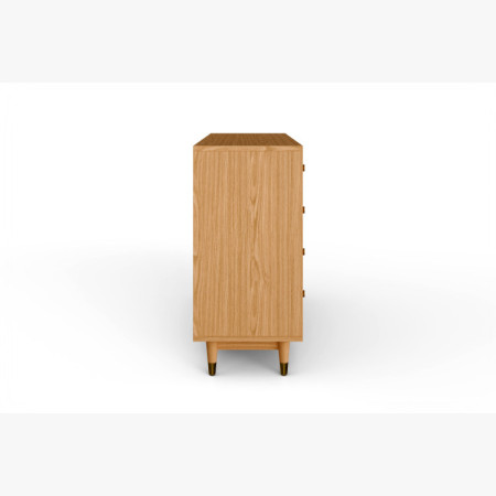 Dubová komoda 167,5 cm so zásuvkami a dvierkami – olejovosk, tichý dojazd