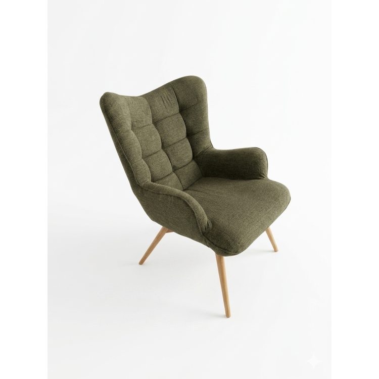 Kreslo do obývačky, zelená látka - outlet