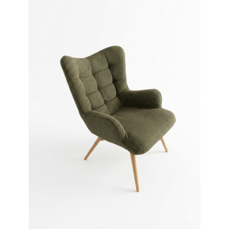 Kreslo do obývačky, zelená látka - outlet