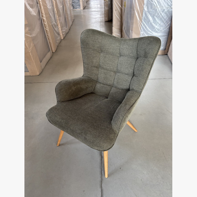 Kreslo do obývačky, zelená látka - outlet