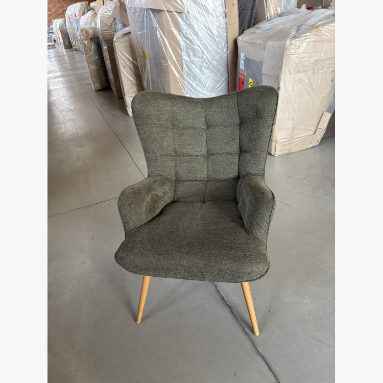 Kreslo do obývačky, zelená látka - outlet