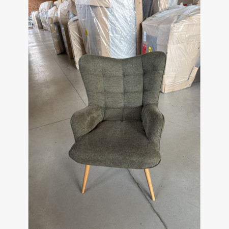 Kreslo do obývačky, zelená látka - outlet