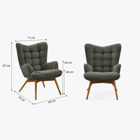 Kreslo do obývačky, zelená látka - outlet