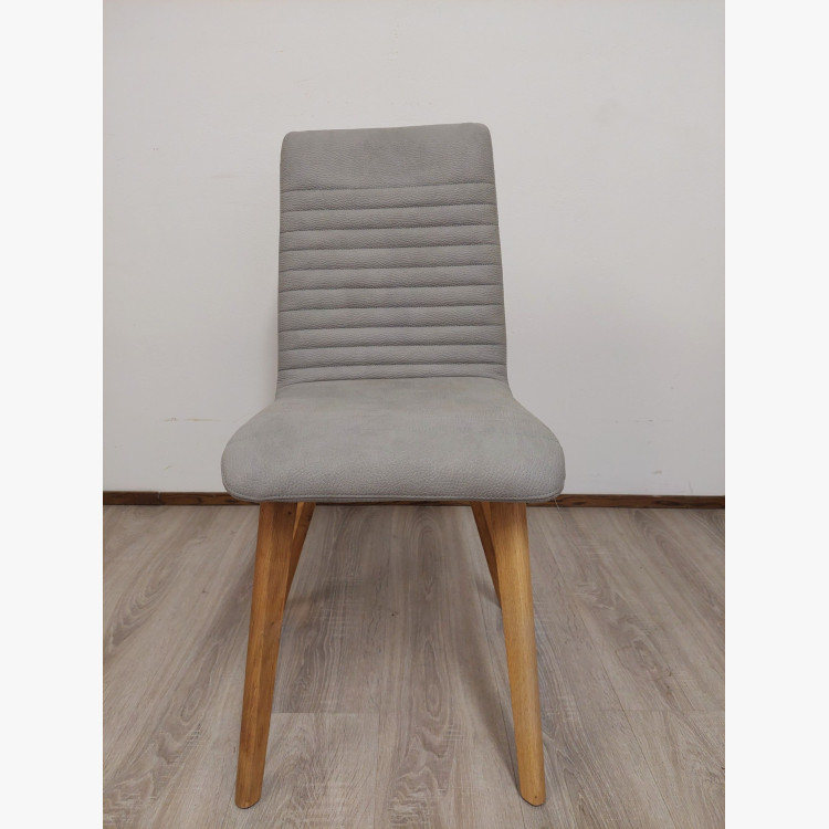 Jedálenská stolička Lara / Arosa – ecru (imitácia kože, sivá) – 1 ks s drobnou chybou (outlet)