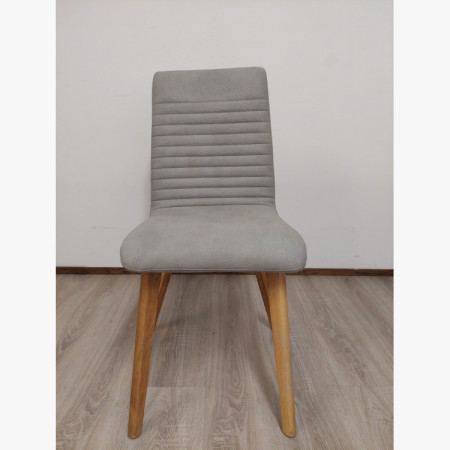 Jedálenská stolička Lara / Arosa – ecru (imitácia kože, sivá) – 1 ks s drobnou chybou (outlet)