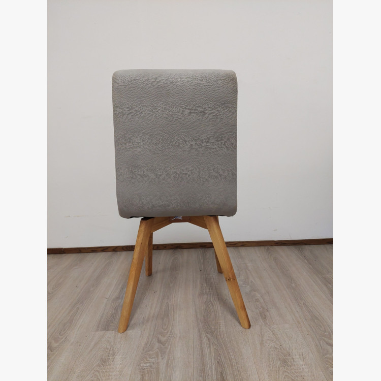 Jedálenská stolička Lara / Arosa – ecru (imitácia kože, sivá) – 1 ks s drobnou chybou (outlet)