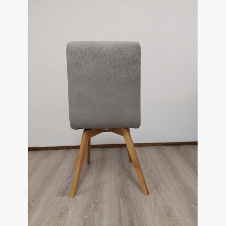 Jedálenská stolička Lara / Arosa – ecru (imitácia kože, sivá) – 1 ks s drobnou chybou (outlet)