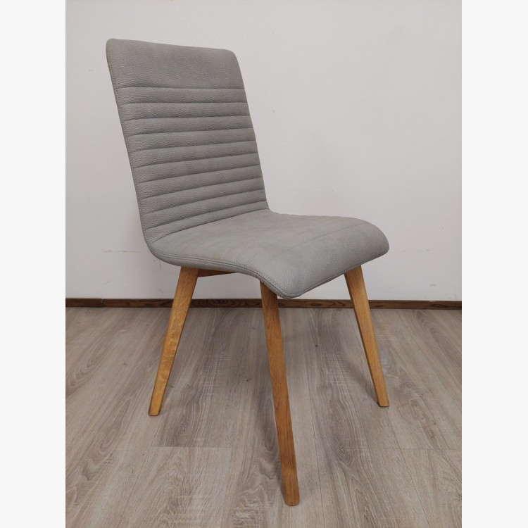 Jedálenská stolička Lara / Arosa – ecru (imitácia kože, sivá) – 1 ks s drobnou chybou (outlet)