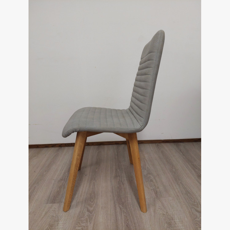 Jedálenská stolička Lara / Arosa – ecru (imitácia kože, sivá) – 1 ks s drobnou chybou (outlet)