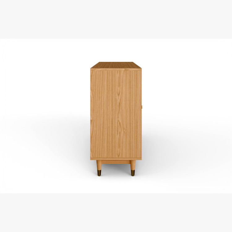 Masívna dubová komoda Jessica 190 cm s frézovaným vzorom rybej kosti