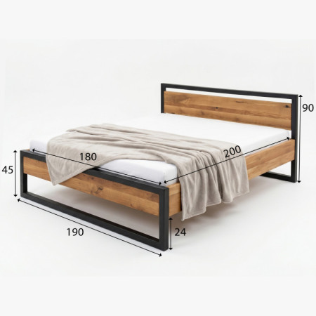 Masívna dubová posteľ Boss 180 x 200 cm