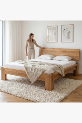 Manželská dubová posteľ Queen 180x200 cm – celomasív