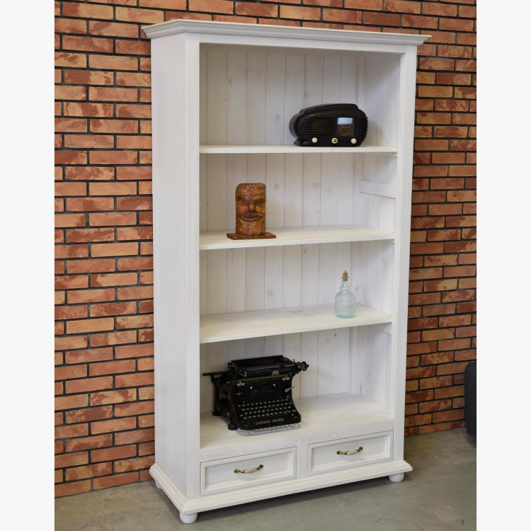 Knižnica v provensálskom štýle Biela patina