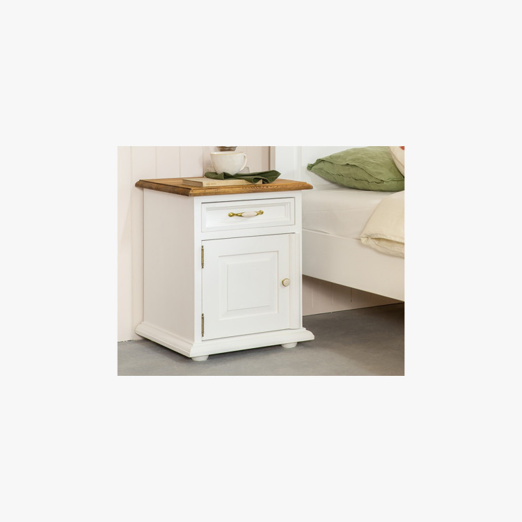 Nočný stolík provence Biela patina