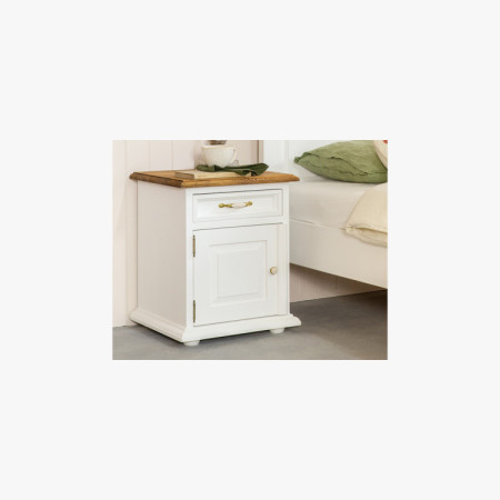 Nočný stolík provence Biela patina