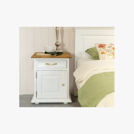 Nočný stolík provence Biela patina