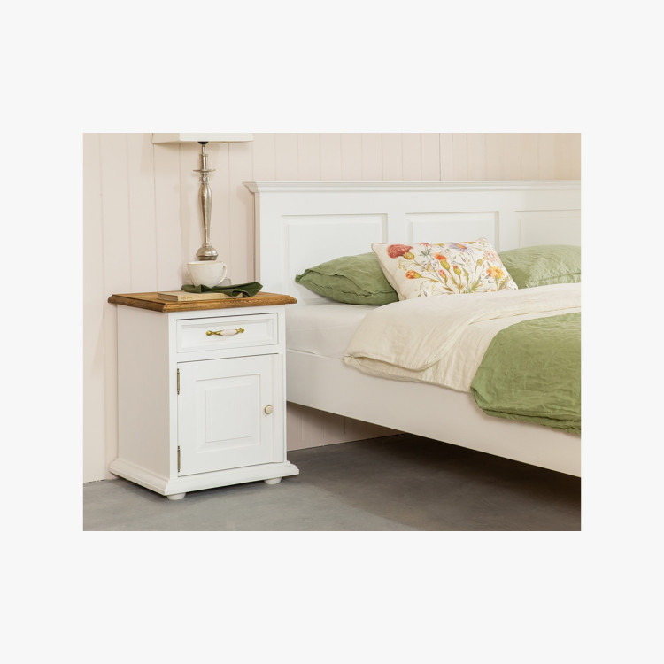 Nočný stolík provence Biela patina