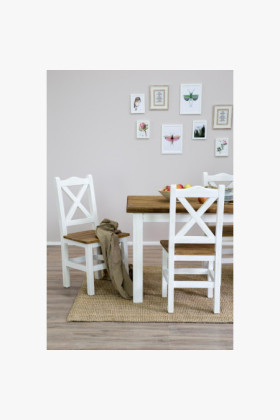 Provensálská stolička Biela patina - hnedá 2