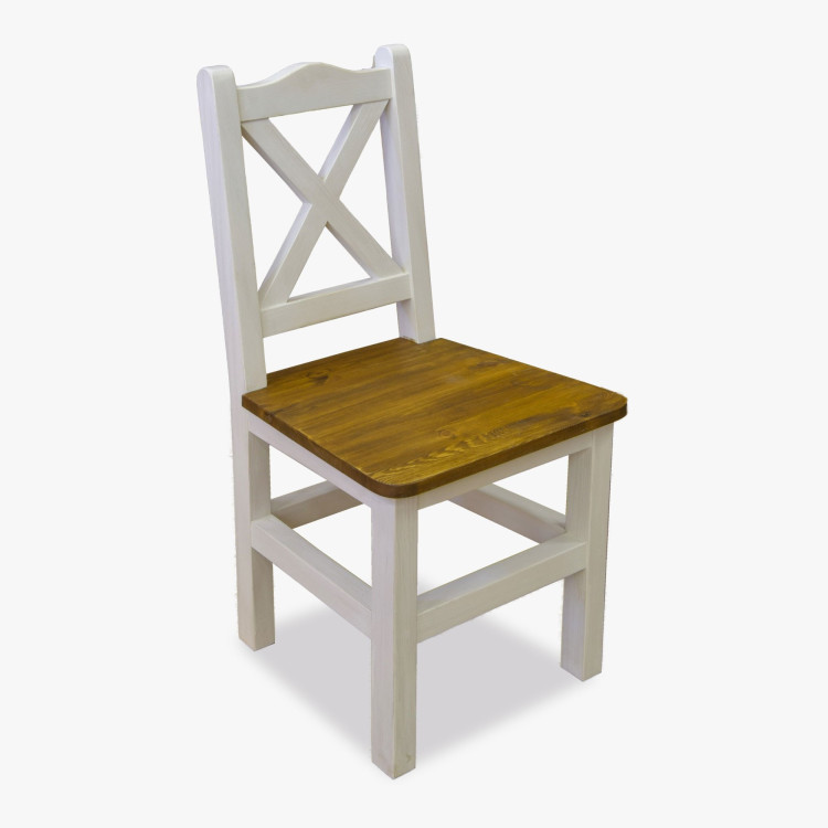 Provensálská stolička Biela patina - hnedá